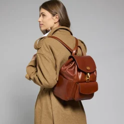 Zaino donna pelle con tasca frontale-The Bridge Best