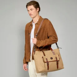 Zaino in pelle e tessuto uomo-The Bridge Hot