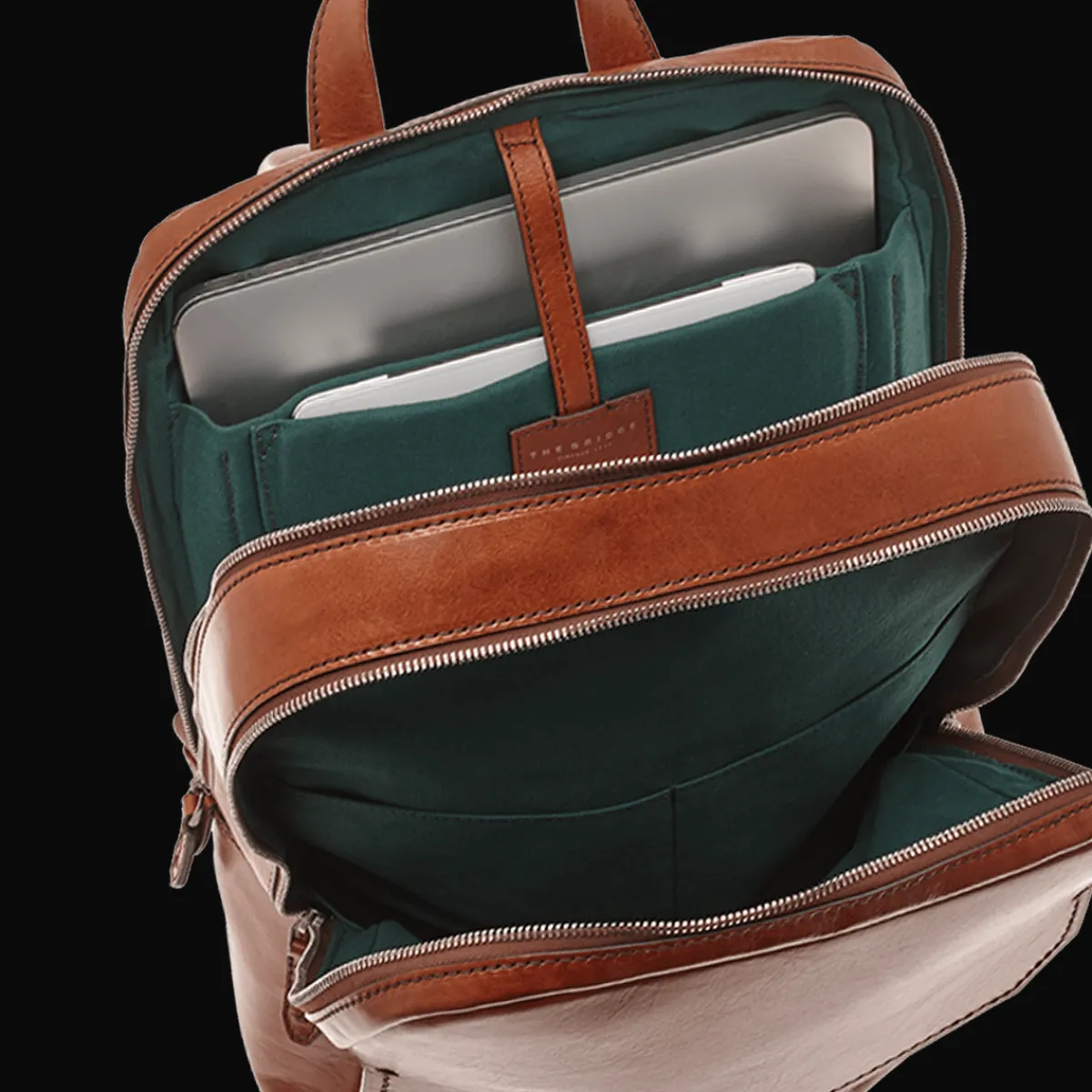 Zaino in pelle porta pc uomo due zip-The Bridge Best