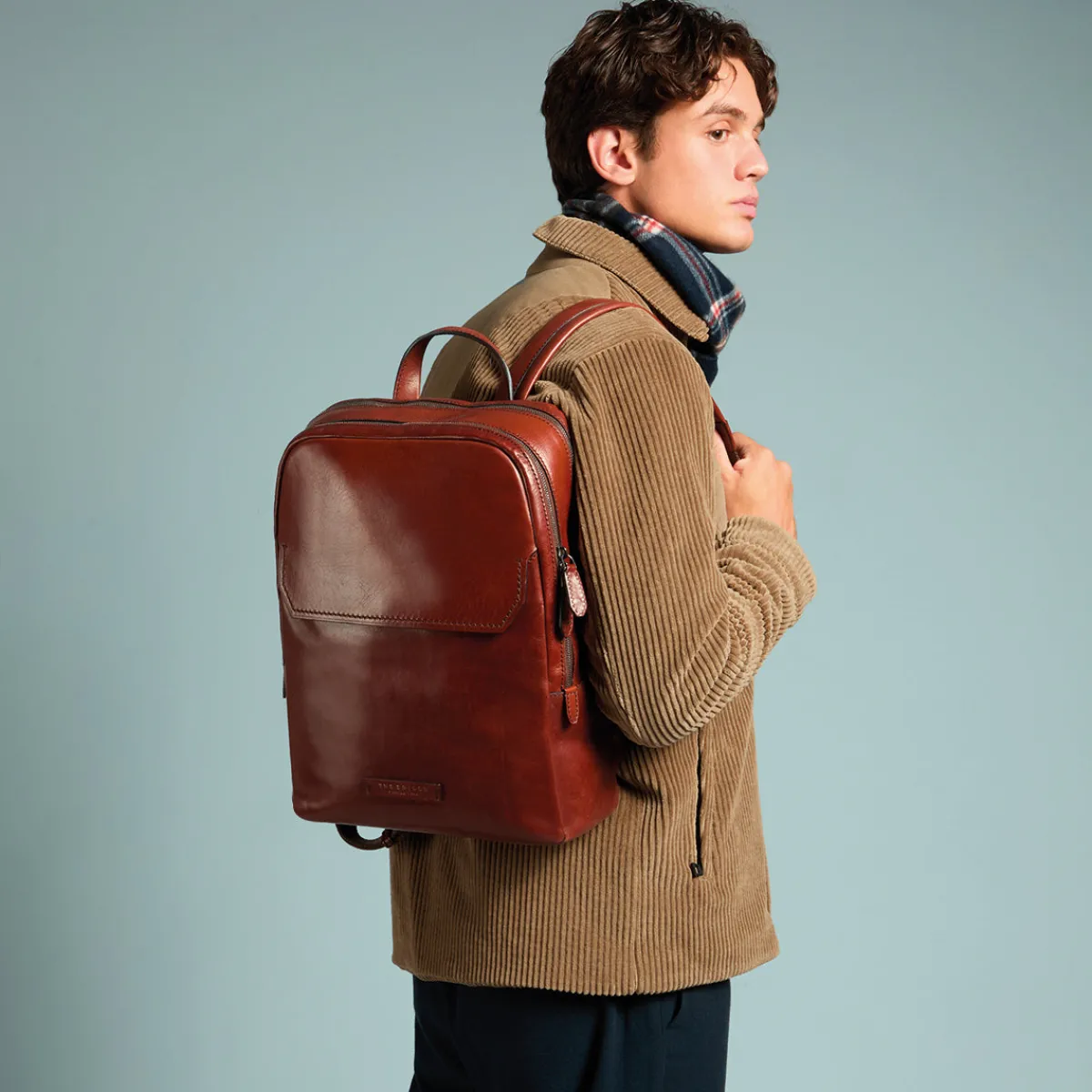 Zaino in pelle porta pc uomo due zip-The Bridge Best