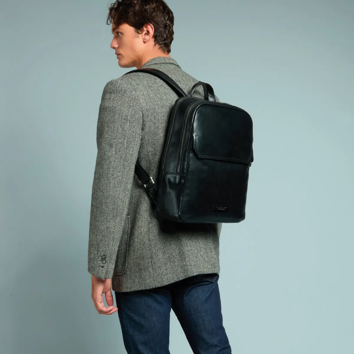 Zaino in pelle porta pc uomo due zip-The Bridge Best