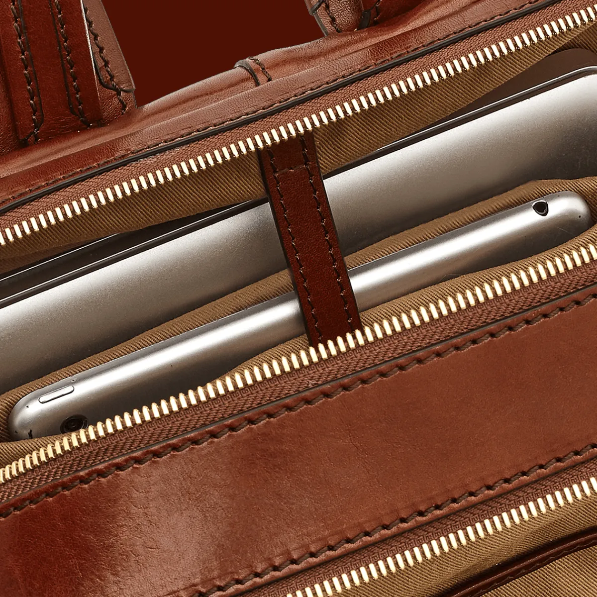 Zaino in pelle porta pc uomo due zip-The Bridge Clearance