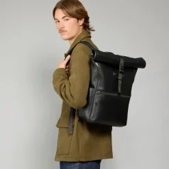 Zaino in pelle uomo con apertura roll-top-The Bridge Clearance