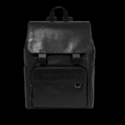 Zaino in pelle uomo con patta frontale-The Bridge Discount