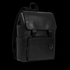 Zaino in pelle uomo con patta frontale-The Bridge Discount