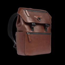 Zaino in pelle uomo con patta-The Bridge Discount