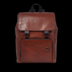 Zaino in pelle uomo con patta frontale-The Bridge