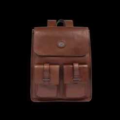 Zaino in pelle uomo con tasche frontali-The Bridge Best