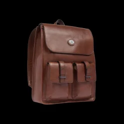 Zaino in pelle uomo con tasche frontali-The Bridge Best