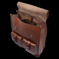 Zaino in pelle uomo con tasche frontali-The Bridge Best