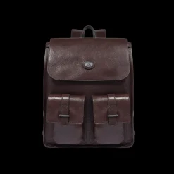Zaino in pelle uomo con tasche frontali-The Bridge Clearance
