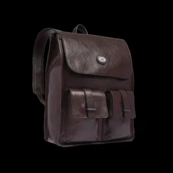 Zaino in pelle uomo con tasche frontali-The Bridge Clearance