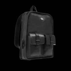Zaino in pelle uomo una zip e tasche frontali-The Bridge Sale