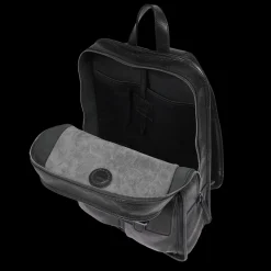 Zaino in pelle uomo una zip e tasche frontali-The Bridge Sale