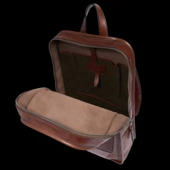 Zaino in pelle uomo una zip e tasche frontali-The Bridge Discount